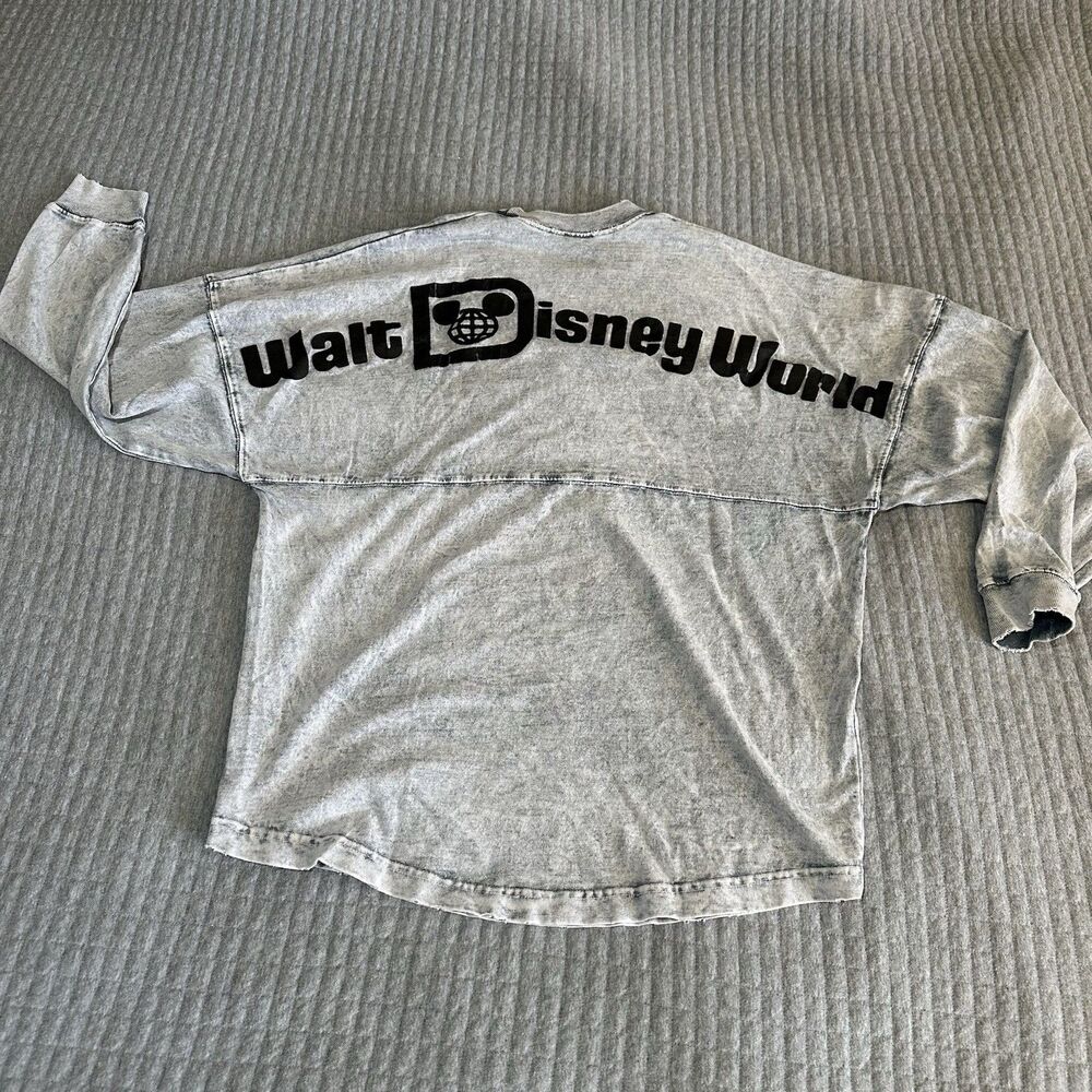 Disney Spirit Jersey Walt Disney World Gray Distressed Long Sleeve Adult Size S
